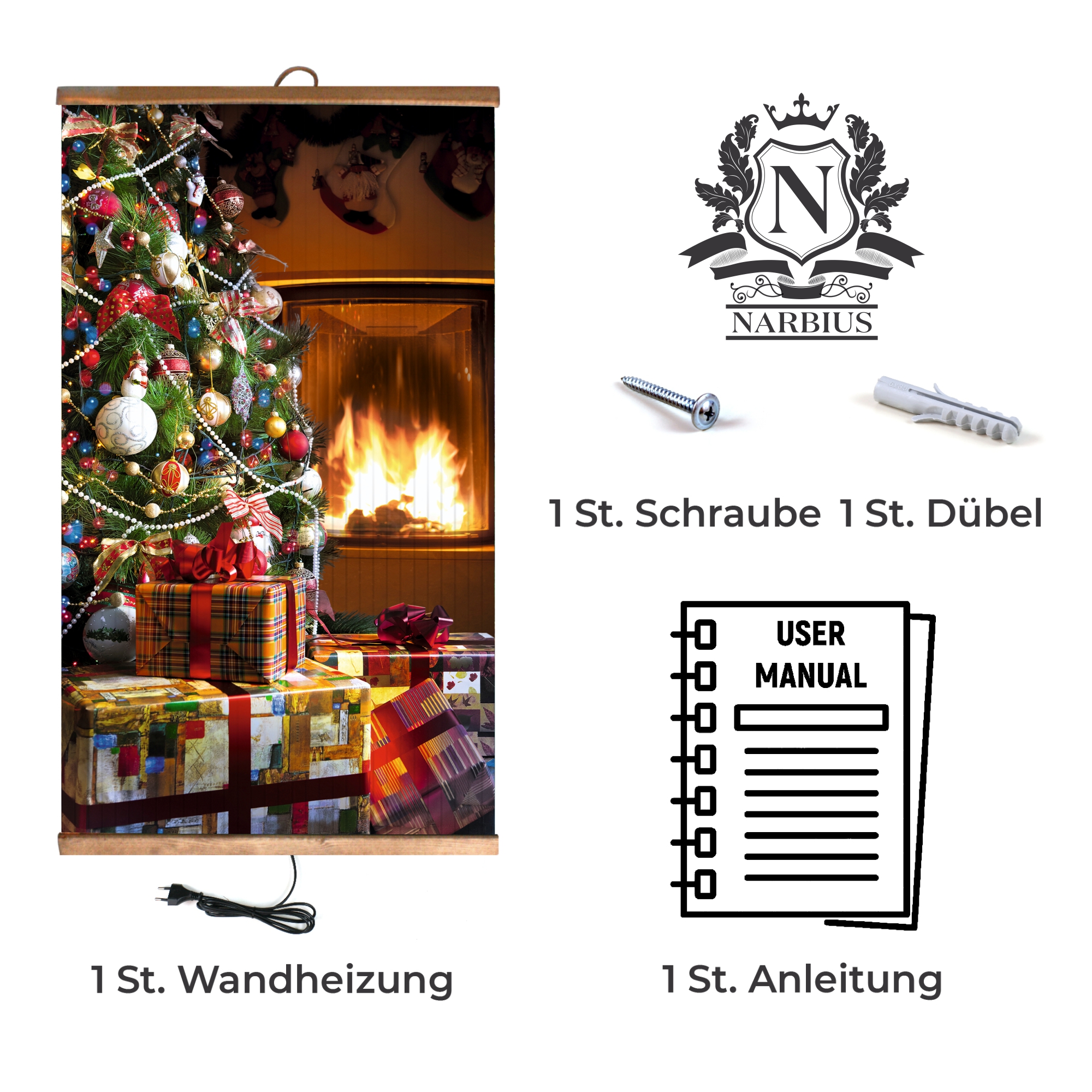 Infrarotheizung 500 Watt Bildheizung Heizbild Serie Home Kamin Infrarot Wandheizung Heizer Bild Weihnachtsbaum